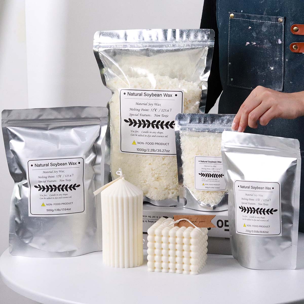 Candle Supplies Bulk - 500g/1kg Natural Soy Wax Flake DIY