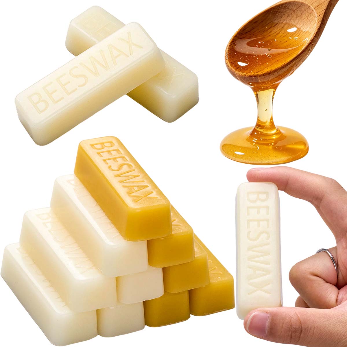 Candle Supplies Bulk - 1pcs/5pcs Yellow White Beeswax Blocks DIY