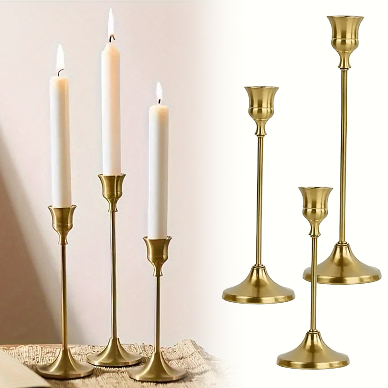 Candle Quotes - 3-12PCS Vintage Elegant Style Metal Candlestick