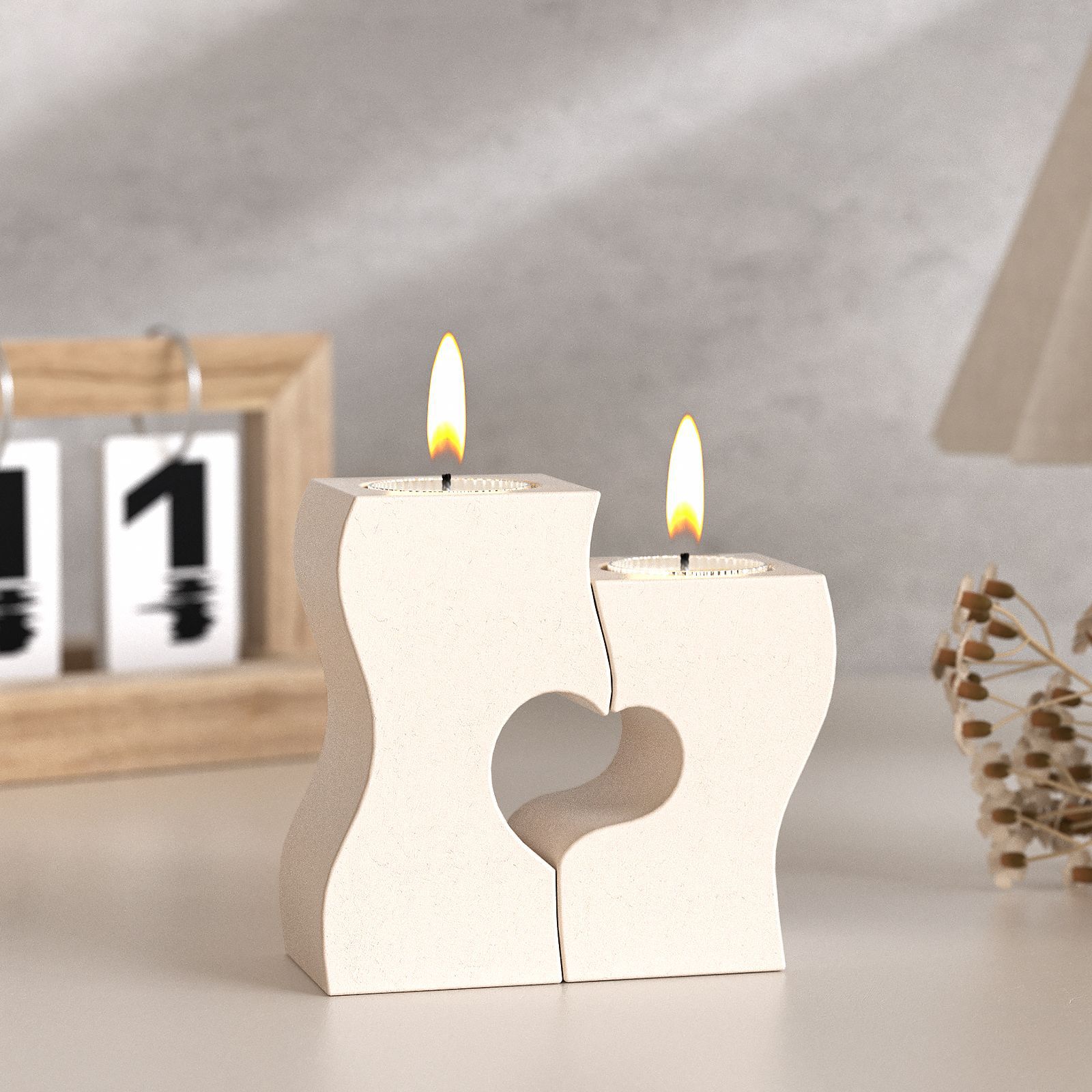 Candle Making Supplies Kit - S Heart Candlestick Silicone Molds DIY