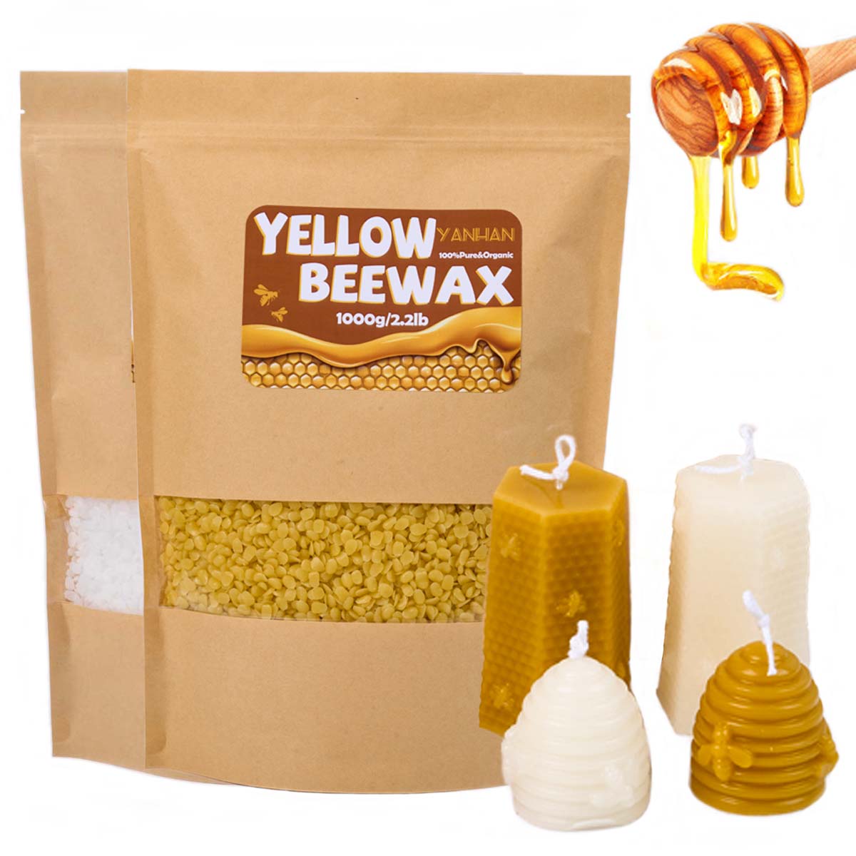Candle Supplies Bulk - 1000g Pure Natural Granular White Yellow