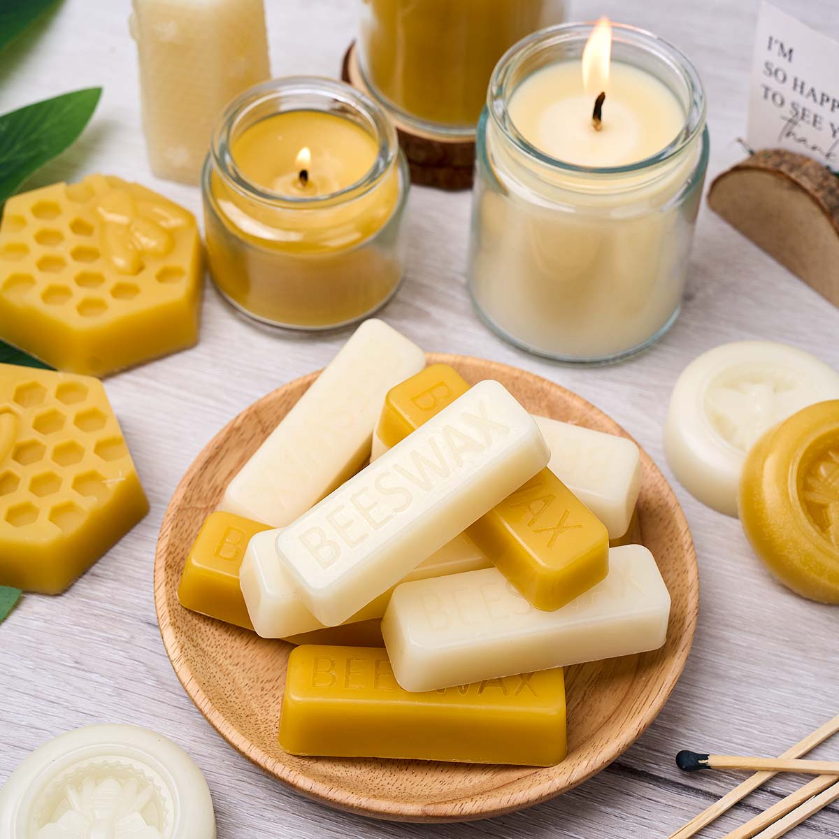 1pcs/5pcs Yellow White Beeswax - Candle Supplies Bulk 评论和价格