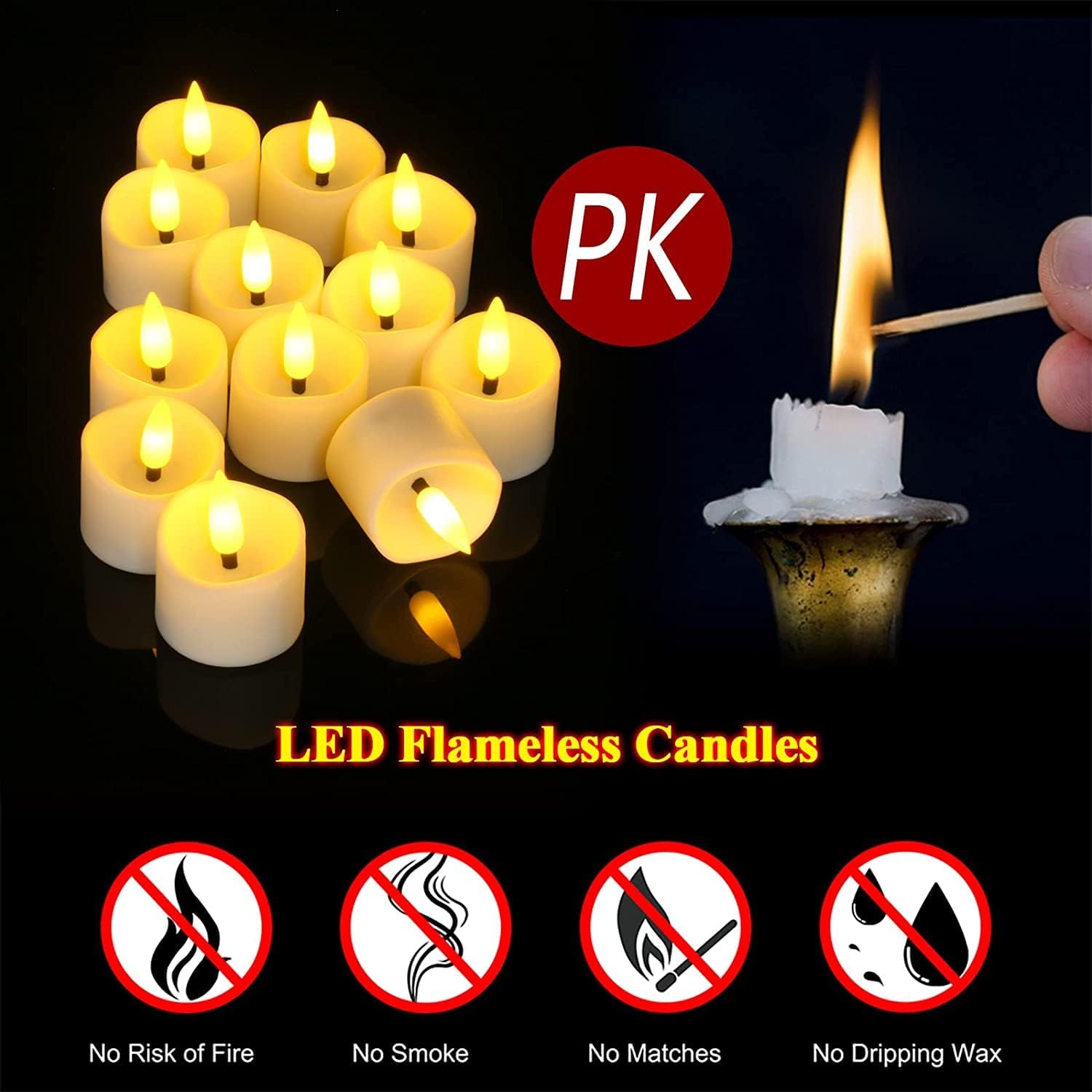 Battery Powered Flameless LED  - Candle Quotes 评论和价格