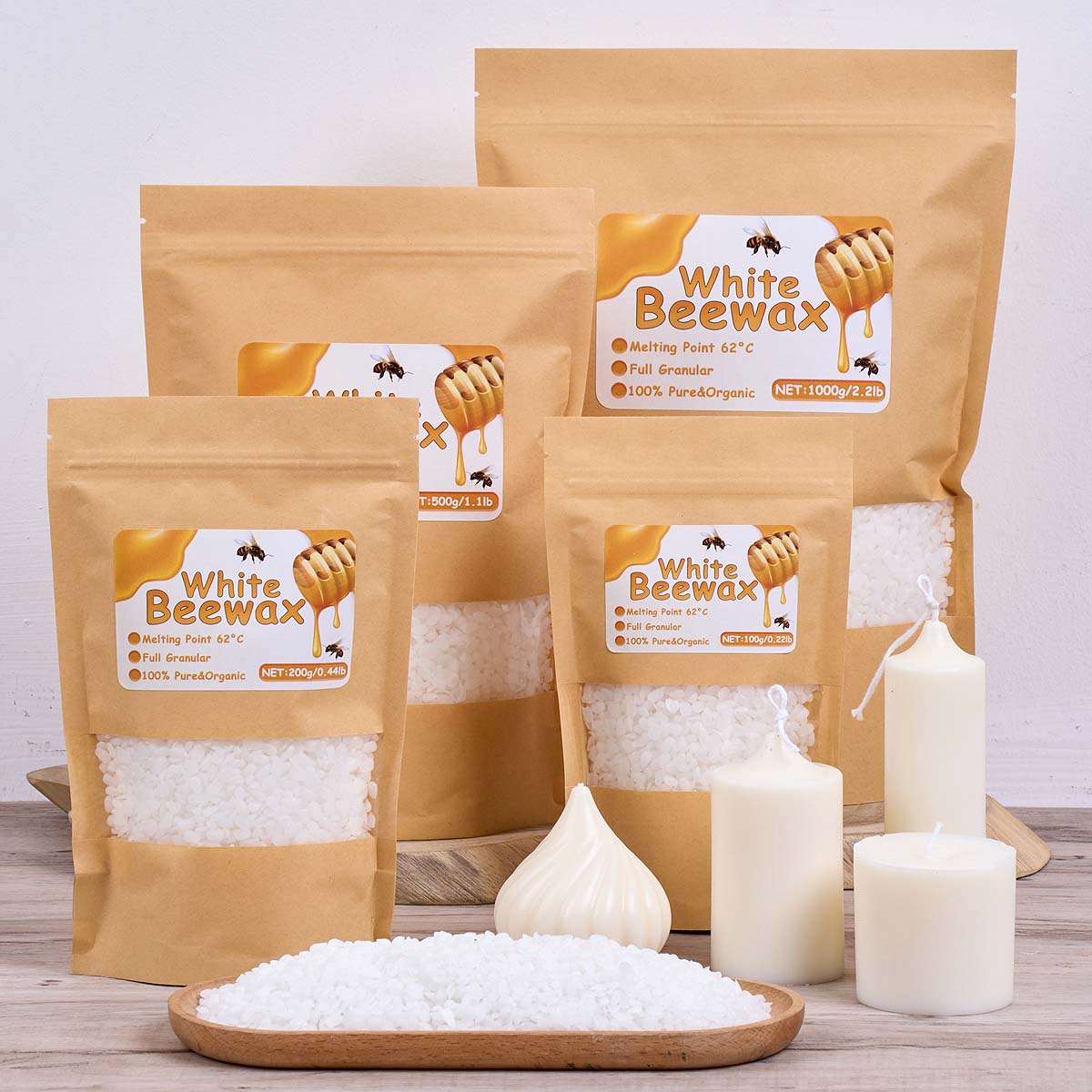 1000g White Beeswax DIY Candle - Candle Supplies Bulk 评论和价格