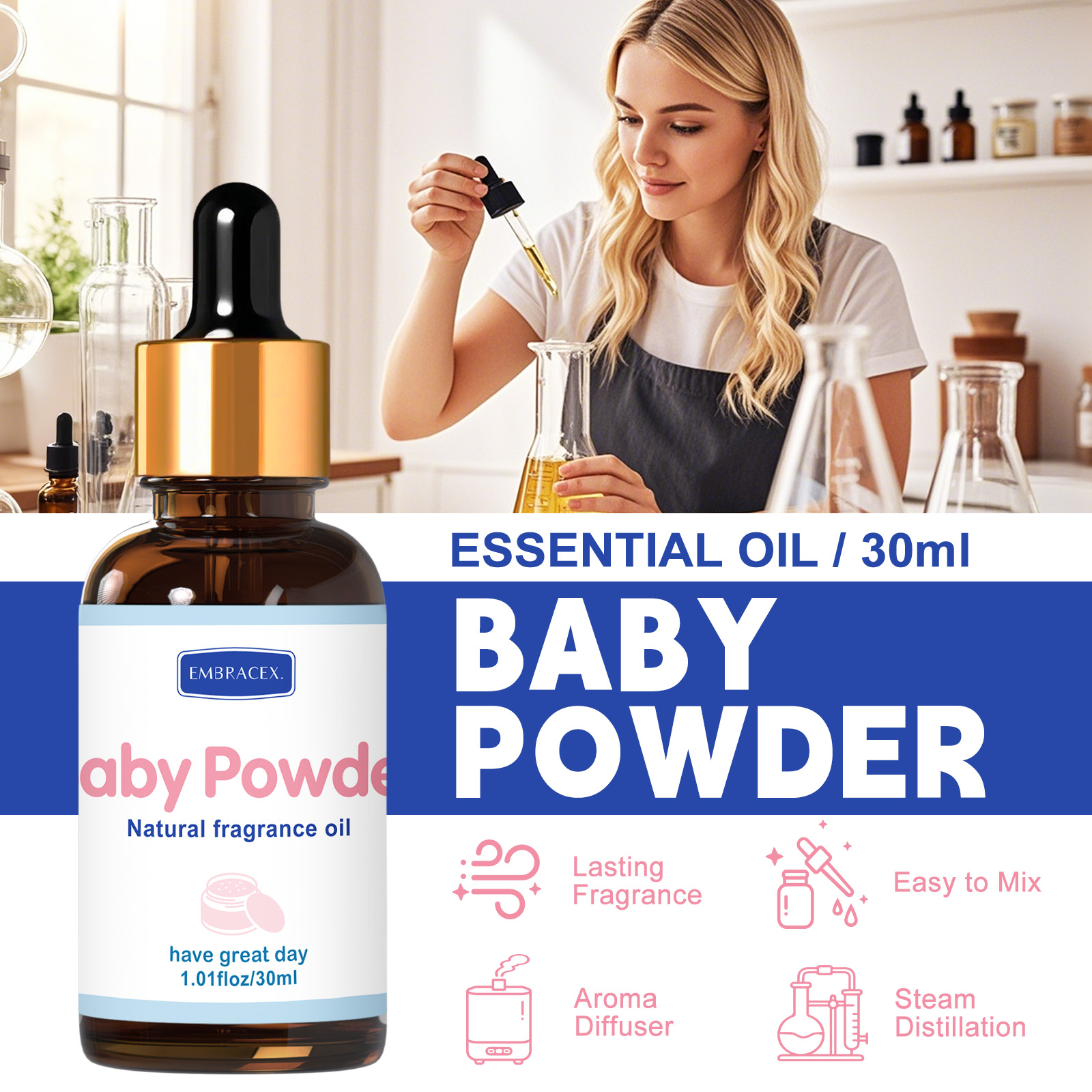30ml Baby Powder Essential Oil - Candle Supplies Essential Oils 评论和价格